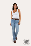 Ringers Western Penny Womens High Rise Bootleg Jean - Light Blue
