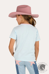 Raised On Country Music Girls Classic Fit T-Shirt - Barley Blue