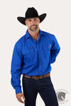 Ringers Western King River Mens Full Button Work Shirt Royal Blue
