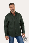 Ringers Western King River Mens Full Button Work Shirt Cargo Khaki