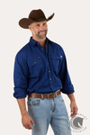 Ringers Western King River Mens Full Button Work Shirt Navy