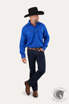 Ringers Western King River Mens Full Button Work Shirt Royal Blue