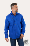 Ringers Western King River Mens Full Button Work Shirt Royal Blue