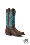 Ariat Women's Round Up Narrow Cutter Toe Western Boot - Sassy Brown/Ocean Wave