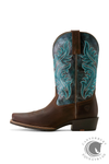 Ariat Women's Round Up Narrow Cutter Toe Western Boot - Sassy Brown/Ocean Wave