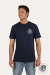 Ringers Western Signature Bull Mens Classic T-Shirt - Navy with White Print