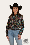 Ringers Western The Dyno Womens Limited Edition Full Button Work Shirt - Black / Multi