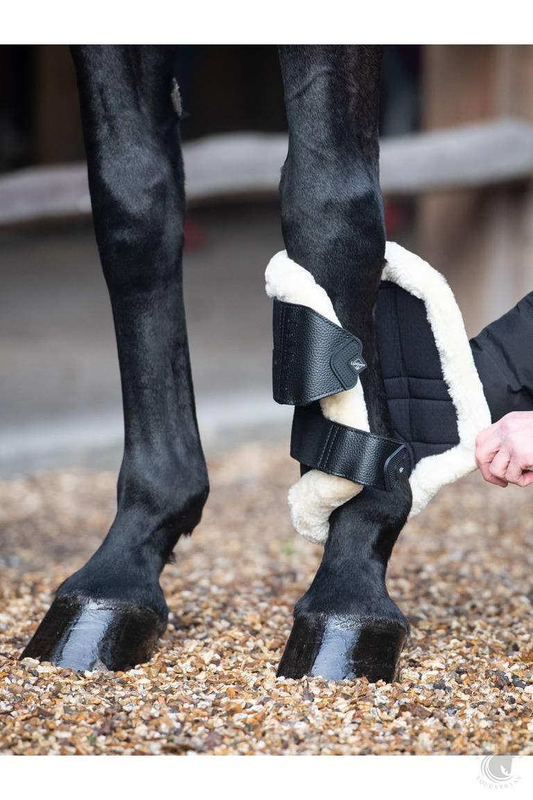 LeMieux Fleece Edged Mesh Brushing Boots Black/Natural