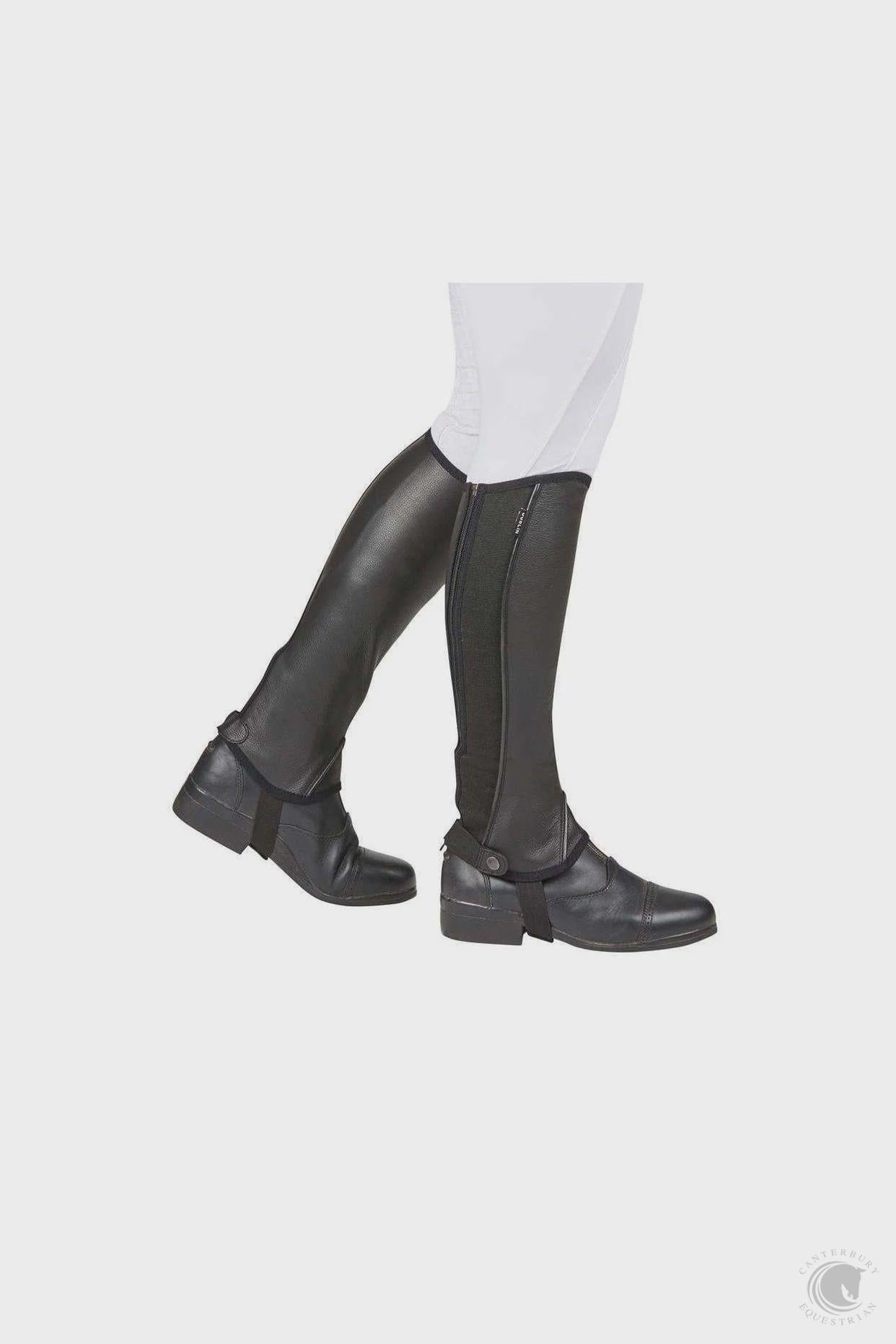 DUBLIN SUPER FLEX FIT HALF CHAPS BLACK – Canterbury Equestrian