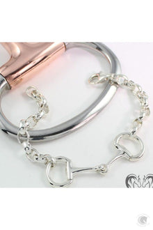  Sterling Silver Chain Large Eggbutt Snaffle Bracelet P141