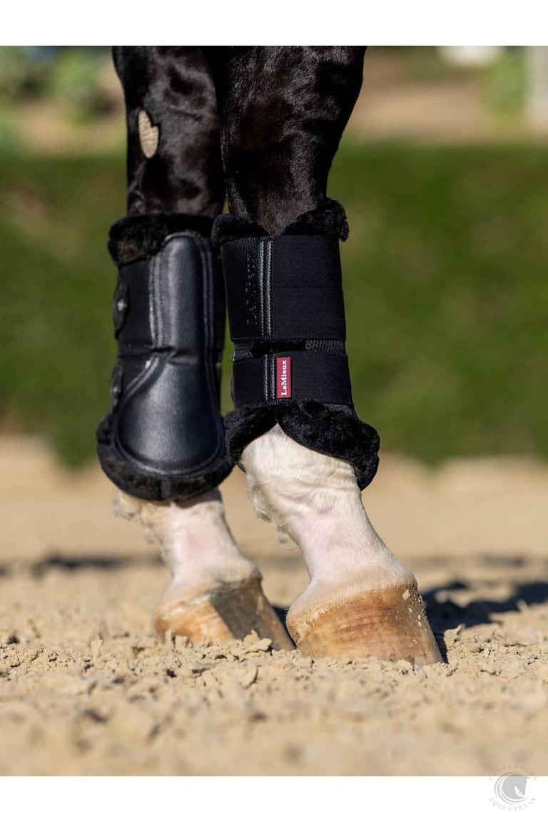 LeMieux Fleece Edged Mesh Brushing Boots Black