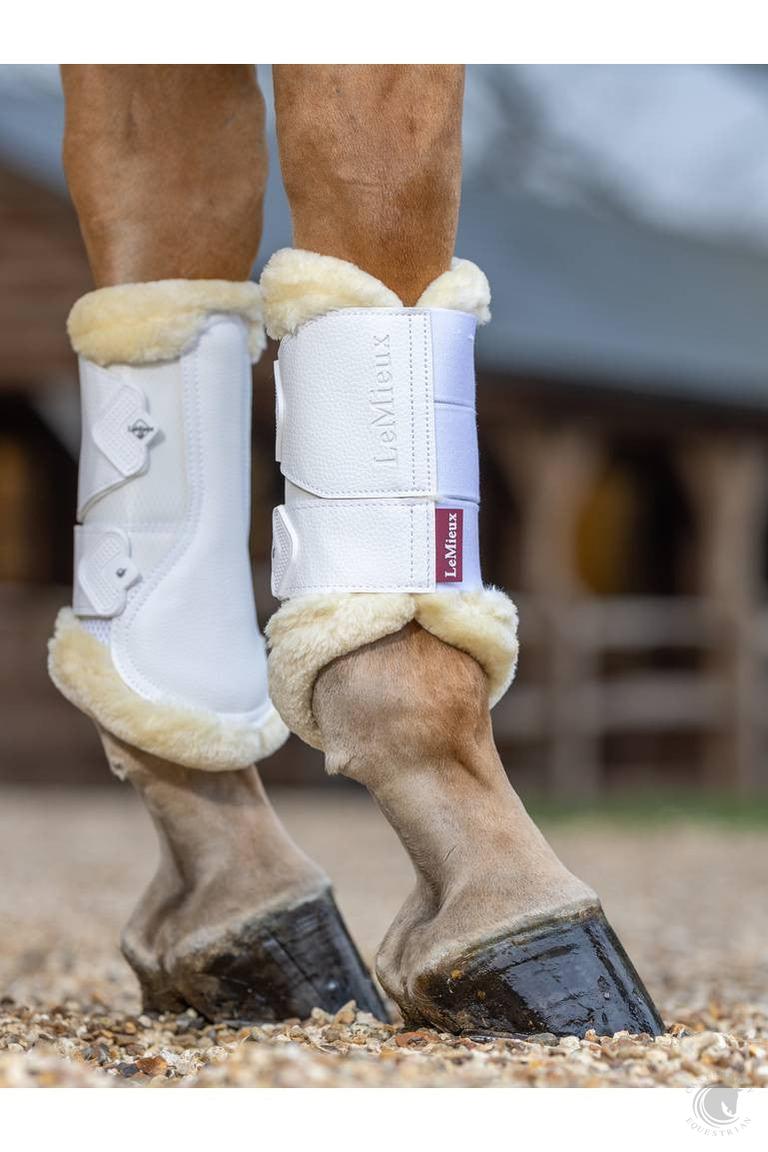 LeMieux Fleece Edged Mesh Brushing Boots White