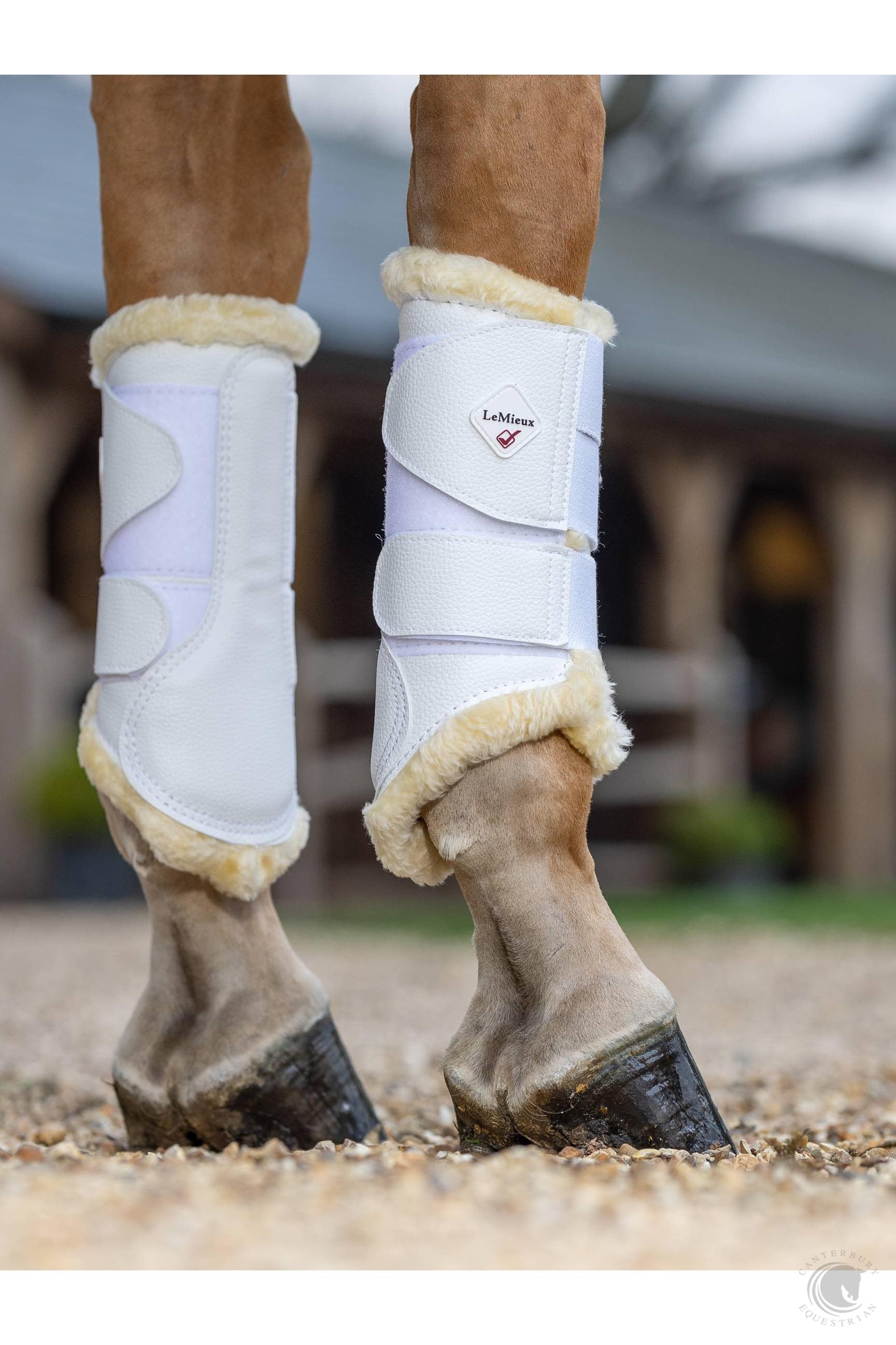 LeMieux Fleece Lined Brushing Boots White