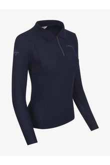  LeMieux Long Sleeve Sport Polo Shirt Navy