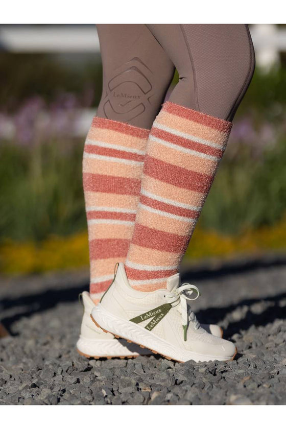 LeMieux Sabrina Stripe Fluffies Socks Apricot