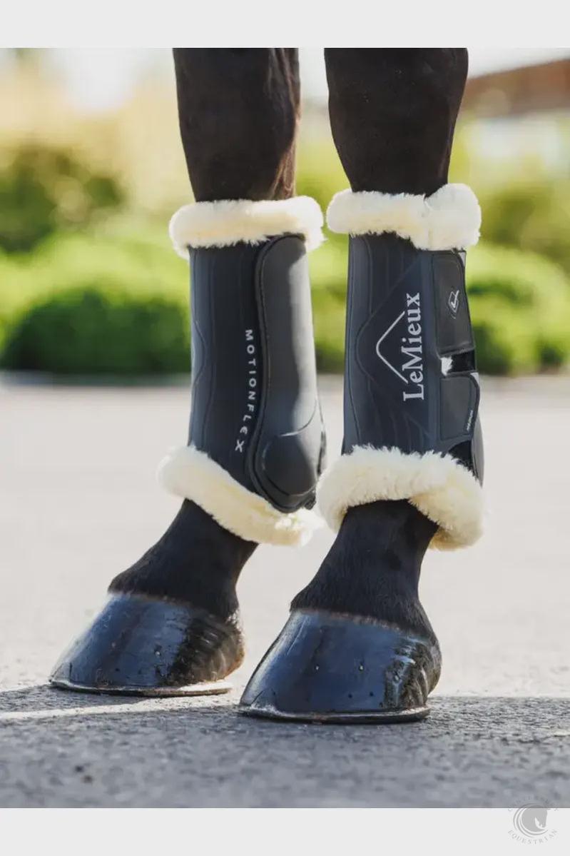 LeMieux Motionflex Dressage Boot with Fleece Edge Black/Natural