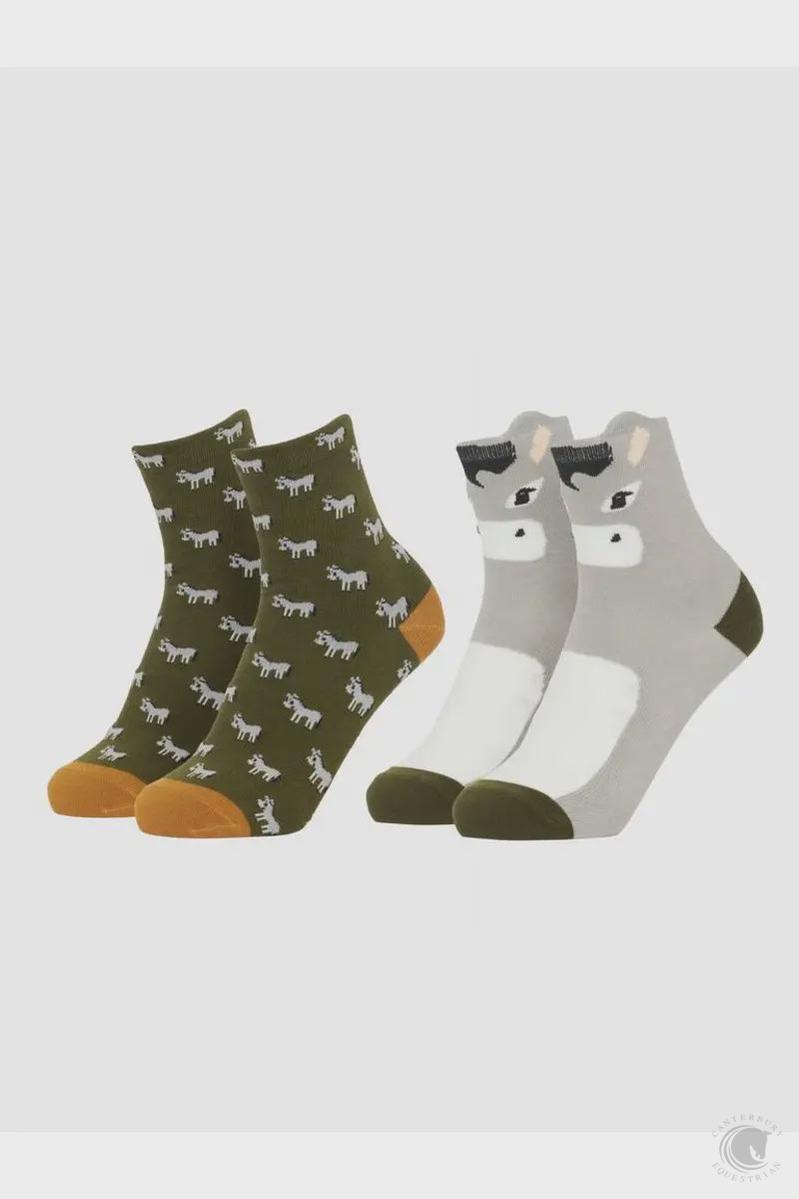 LeMieux Mini Character Socks 2 pack Donkey