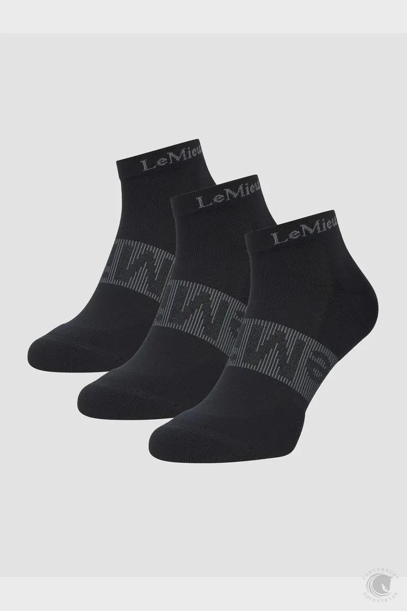 LeMieux Trainer Sock  3 Pack Black
