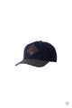 BASEBALL CAP NAVY LEATHER LOGO