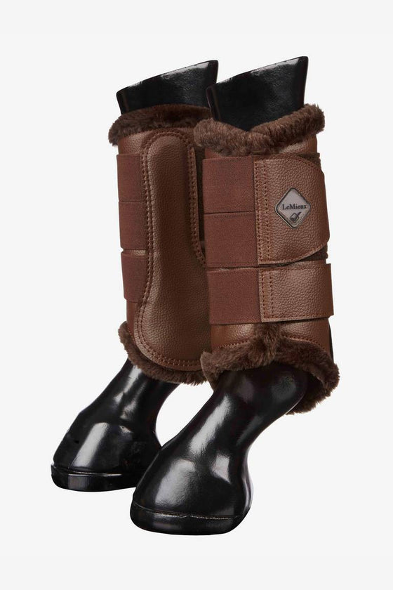 LeMieux Fleece Lined Brushing Boots Brown