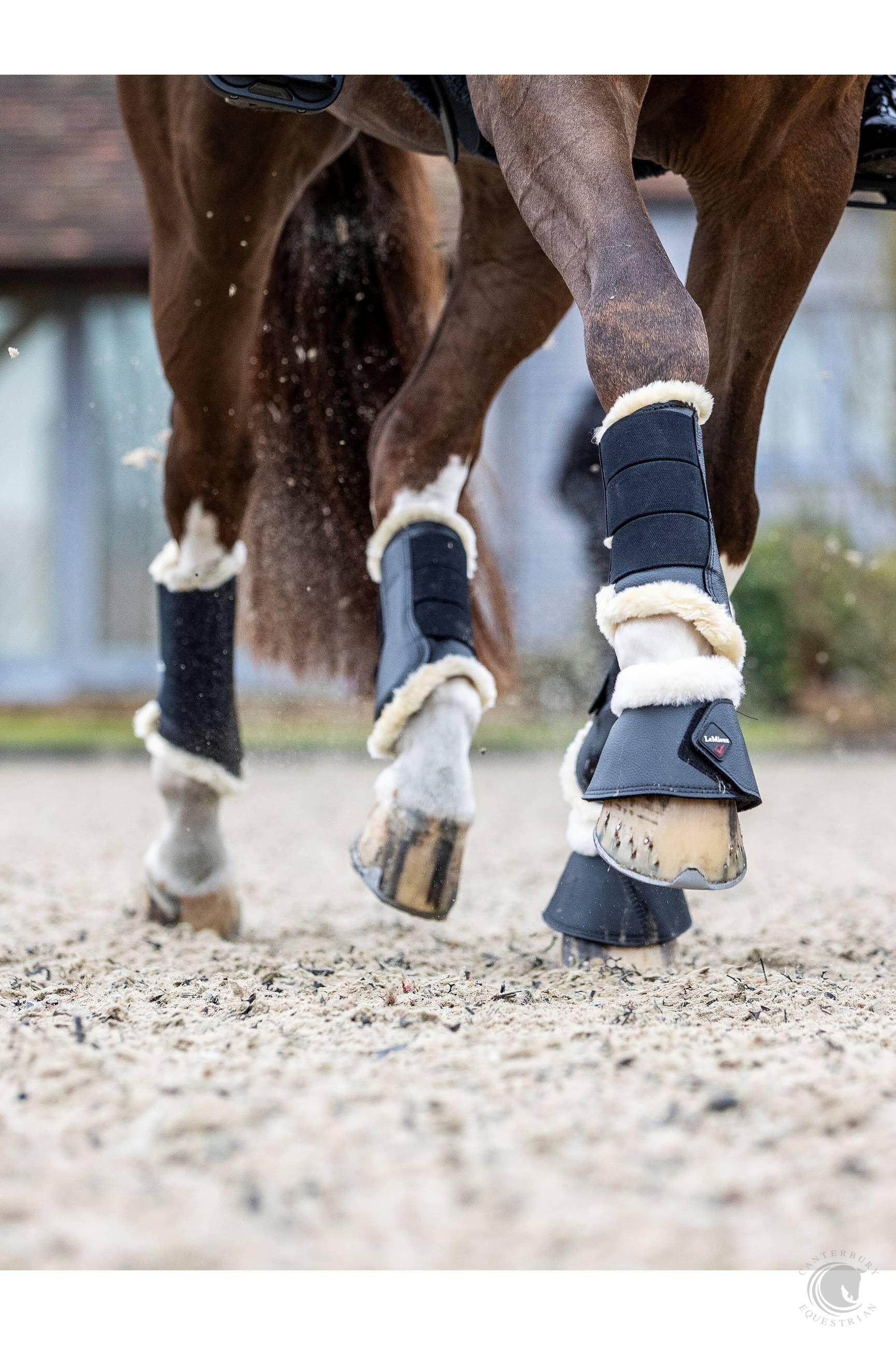 LeMieux Fleece Lined Brushing Boots Black/Natural