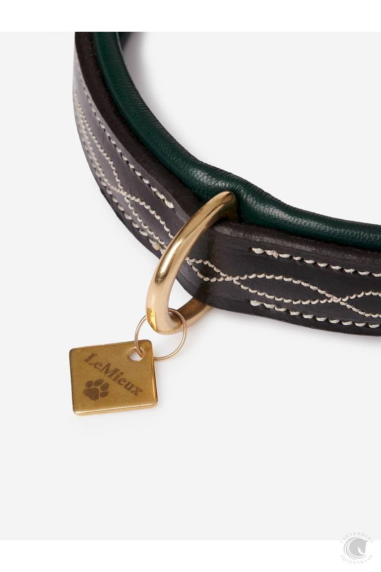 LeMieux Dog Collar Windsor Hunter Green/Brown