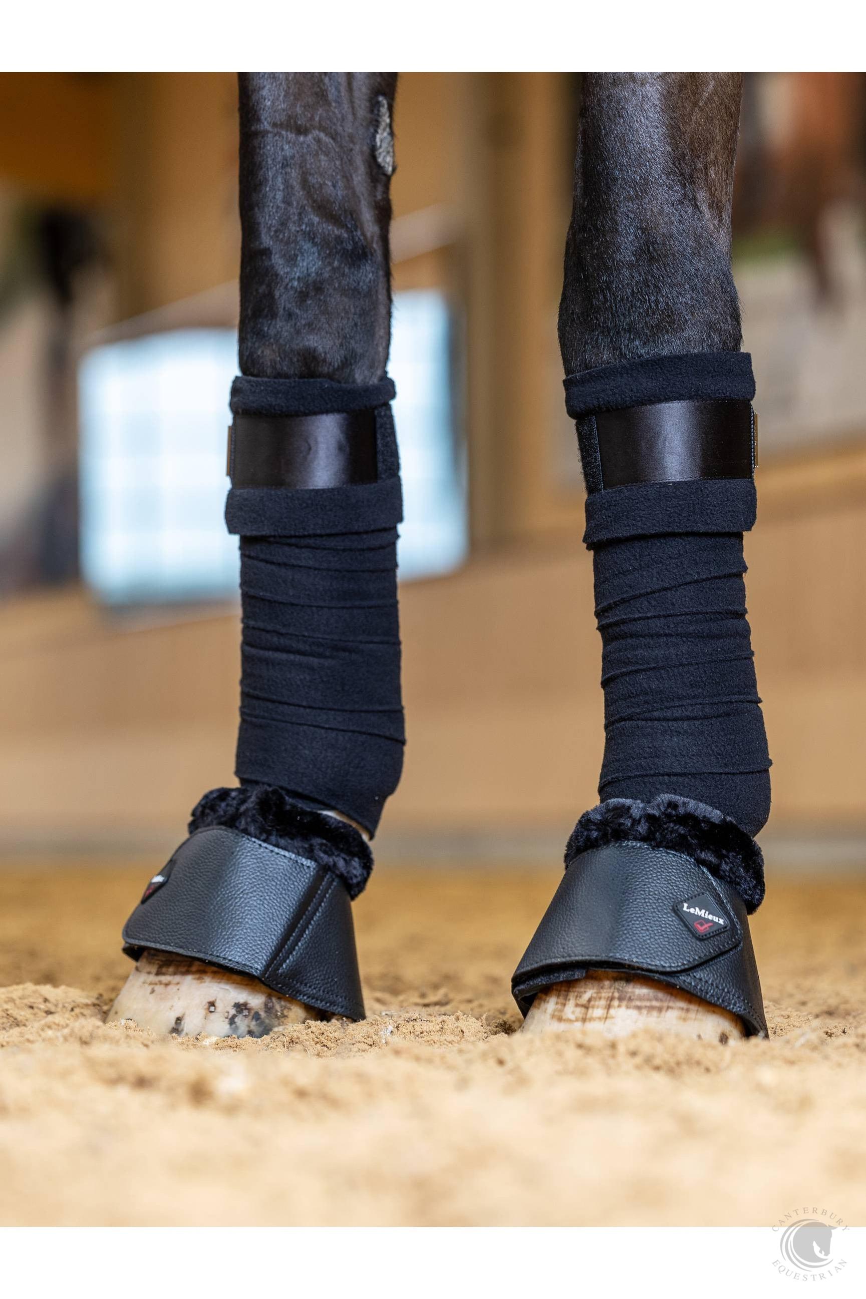 LeMieux Fleece WrapRound Over Reach Boots Black