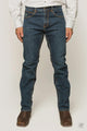 Ringers Western Muster Mens Slim Straight Fit Mid Rise Jeans Dark Wash Blue