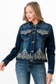 Grace In L.A Aztec Denim Jacket