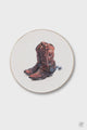 Amarillo Western Boot Pattern Bone China Round Salad Plate