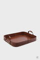 Premium Genuine Leather Bit Serving Tray