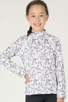  Dublin Childs Meagan Long Sleeve Shirt - Horse Print