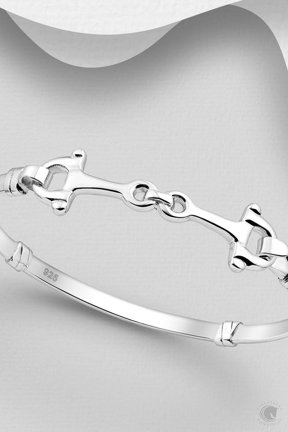 Large Hallmarked Solid 925 Sterling Silver Horsebit Snaffle Bracelet  Equestrian Jewellery for Women : Amazon.co.uk: Fashion