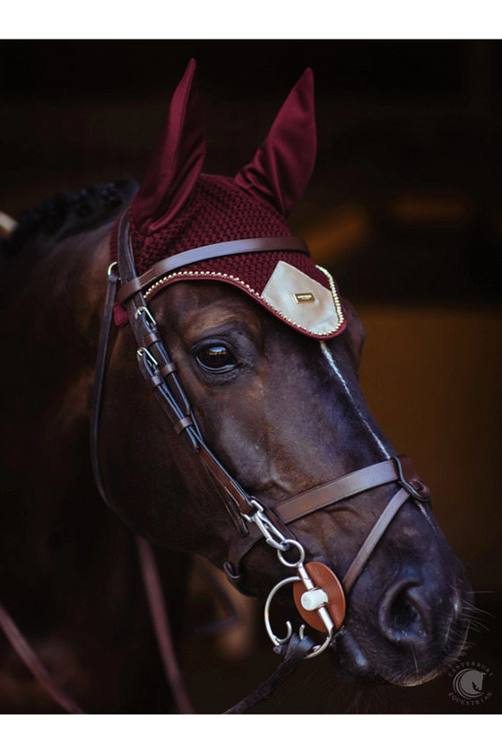 Equestrian Stockholm Crystal Merlot Gold Ear Net