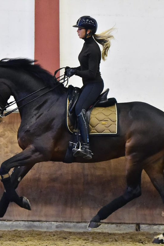 Equestrian Stockholm Golden Brass Dressage Saddle Pad