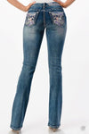Grace In L.A Embroidered Horse Bootcut Stretch Jeans