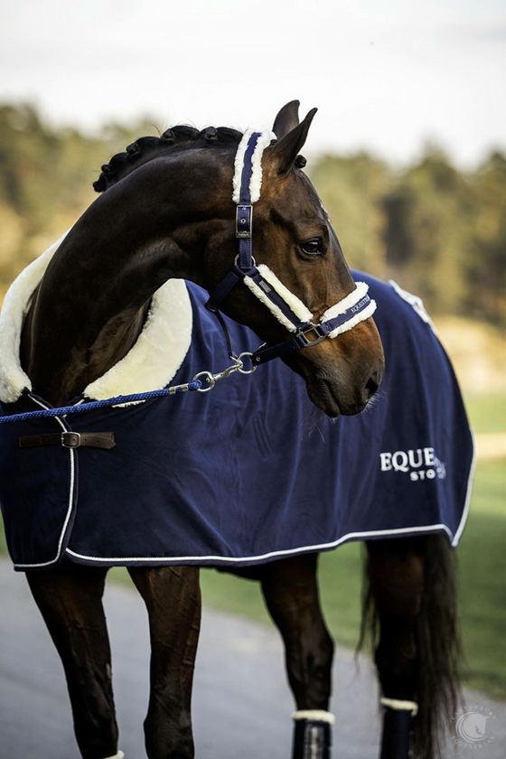 Equestrian Stockholm Luxury Fleece Rug - Navy